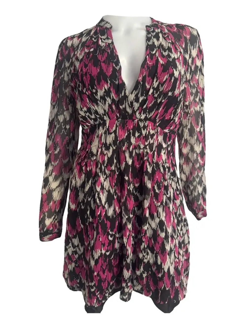 Armani Exchange Black, Pink & Cream Printed Mini Dress